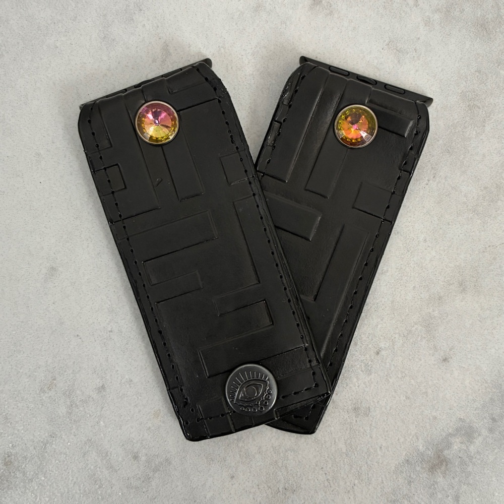 Watching Me Creations Authentic Upcycled Black Fendi Apple Watch Band - Size 4